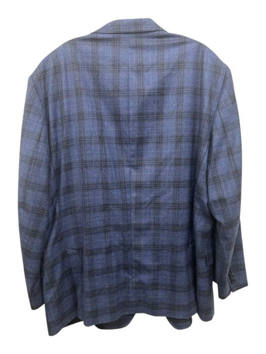 Peter Millar Blue & Black Wool Plaid 2 Button Men's Blazer Blue & Black / 50R