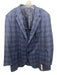 Peter Millar Blue & Black Wool Plaid 2 Button Men's Blazer Blue & Black / 50R