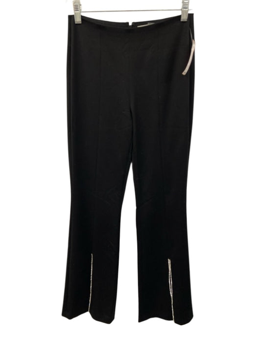 Alice + Olivia Size 4 Black Polyester & Viscose Side Zip Boot Cut Jeweled Pants Black / 4