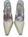 Schutz Shoe Size 8.5 Cream White Patent Leather Slingbacks Pointed Toe Sandals Cream White / 8.5