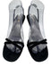 Larroude Shoe Size 8 Black Leather open toe Slingback Stiletto Pumps Black / 8