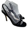 Larroude Shoe Size 8 Black Leather open toe Slingback Stiletto Pumps Black / 8