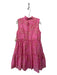 J. Marie Size M Pink, Red & White Polyester Blend Sleeveless Floral Tiered Dress Pink, Red & White / M