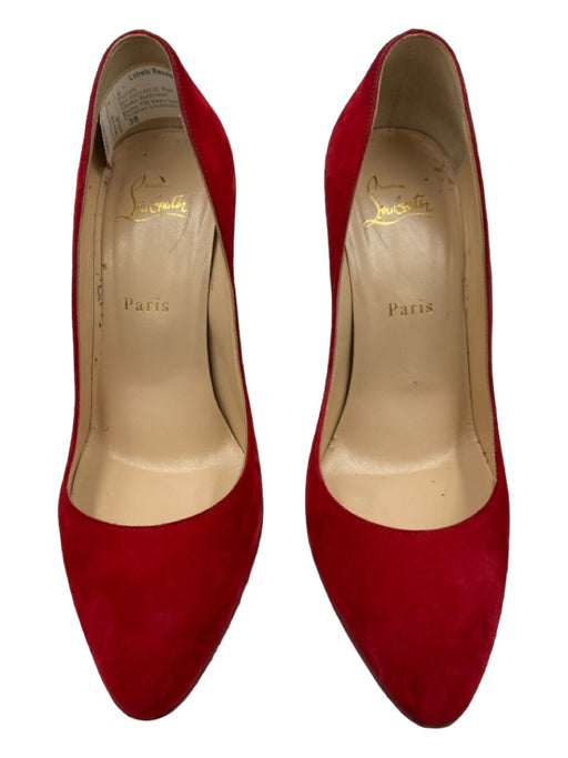 Christian Louboutin Shoe Size 38 Red Suede Pointed Toe Stiletto Pumps Red / 38