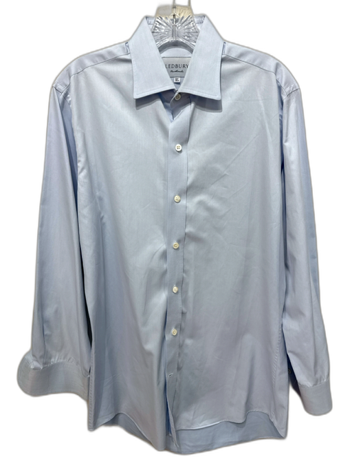 Ledbury Size 15.5 Light blue Cotton Solid Button Up Men's Long Sleeve Shirt Light blue / 15.5