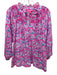 Lilly Pulitzer Size S Pink & blue Cotton Blend Smocked Floral V Neck Top Pink & blue / S