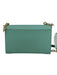 Tory Burch Turquoise Leather Gold Tone Hardware Flap Logo Chain Strap Bag Turquoise / S