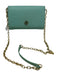 Tory Burch Turquoise Leather Gold Tone Hardware Flap Logo Chain Strap Bag Turquoise / S
