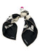 Chanel Black, White & Beige Silk Interlocking CC Hair Tie Hair Accessories/Tools Black, White & Beige