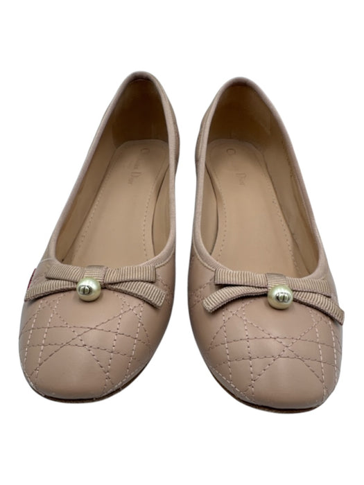 Christian Dior Shoe Size 42 Beige Leather Upper Quilted Low Block Heel Pumps Beige / 42