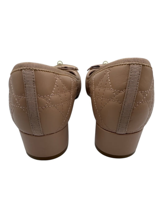 Christian Dior Shoe Size 42 Beige Leather Upper Quilted Low Block Heel Pumps Beige / 42