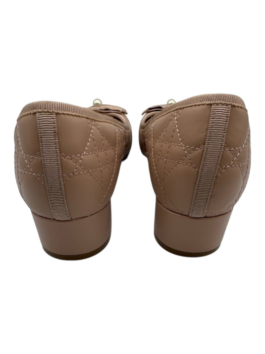 Christian Dior Shoe Size 42 Beige Leather Upper Quilted Low Block Heel Pumps Beige / 42