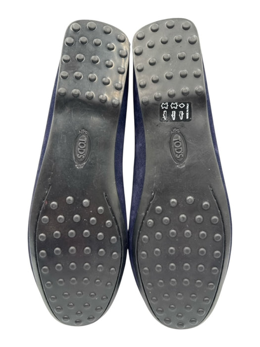 Tod's Shoe Size 41 Midnight blue Leather Upper Round Toe Suede Penny Loafers Midnight blue / 41