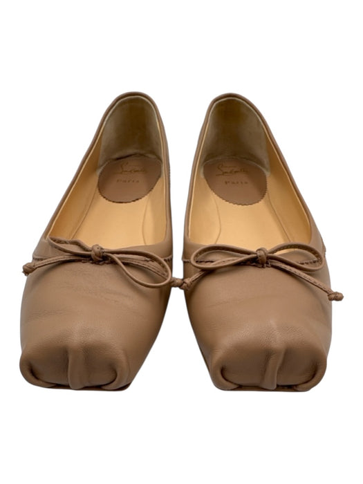 Christian Louboutin Shoe Size 42 Beige Leather Upper Bow detail Ballerina Flats Beige / 42