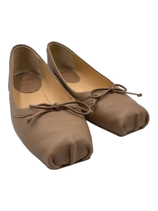 Christian Louboutin Shoe Size 42 Beige Leather Upper Bow detail Ballerina Flats Beige / 42