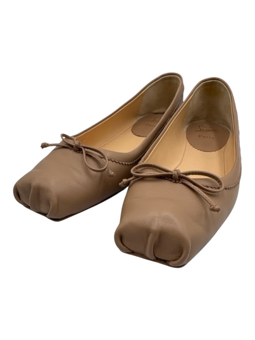 Christian Louboutin Shoe Size 42 Beige Leather Upper Bow detail Ballerina Flats Beige / 42