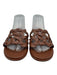 Gianvito Rossi Shoe Size 41 Brown Leather Upper Woven One Strap Slide Sandals Brown / 41