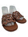 Gianvito Rossi Shoe Size 41 Brown Leather Upper Woven One Strap Slide Sandals Brown / 41