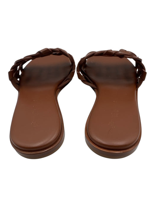 Gianvito Rossi Shoe Size 41 Brown Leather Upper Woven One Strap Slide Sandals Brown / 41