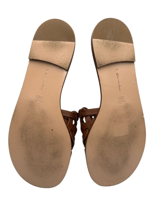 Gianvito Rossi Shoe Size 41 Brown Leather Upper Woven One Strap Slide Sandals Brown / 41