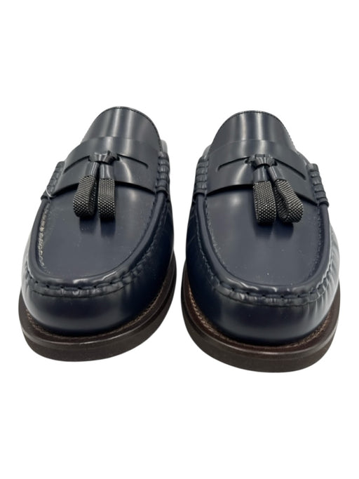 Brunello Cucinelli Shoe Size 41 Midnight blue Leather Upper Mule Monili Loafers Midnight blue / 41