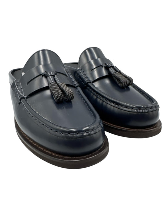 Brunello Cucinelli Shoe Size 41 Midnight blue Leather Upper Mule Monili Loafers Midnight blue / 41