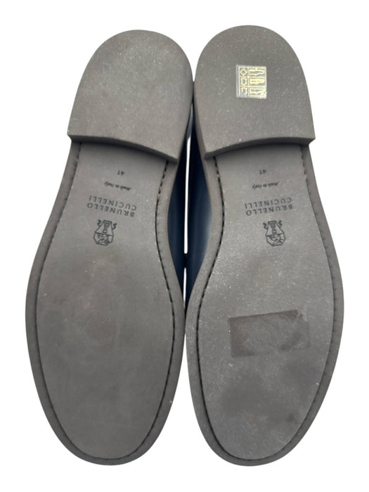 Brunello Cucinelli Shoe Size 41 Midnight blue Leather Upper Mule Monili Loafers Midnight blue / 41