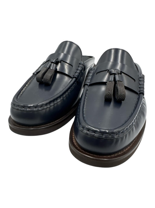 Brunello Cucinelli Shoe Size 41 Midnight blue Leather Upper Mule Monili Loafers Midnight blue / 41