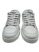 Chanel Shoe Size 42 White Calfskin Leather Lace Up Gold Logo Low Top Sneakers White / 42