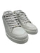 Chanel Shoe Size 42 White Calfskin Leather Lace Up Gold Logo Low Top Sneakers White / 42