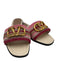 Valentino Garavani Shoe Size 41 Pink & Gold Textile Crochet Stripe Slide Sandals Pink & Gold / 41