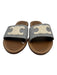 Celine Shoe Size 42 Blue & White Canvas Logo Stripe Mule Slides Sandals Blue & White / 42