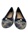 Dior Shoe Size 42 Blue & Beige Canvas Bow detail Round Toe Floral Ballet Flats Blue & Beige / 42