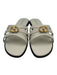Christian Dior Shoe Size 41.5 Off White Leather Faux Pearl Gold Logo Sandals Off White / 41.5