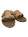 Celine Shoe Size 41 Light Brown Calfskin Leather Slide Triomphe Flats Sandals Light Brown / 41