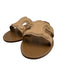Celine Shoe Size 41 Light Brown Calfskin Leather Slide Triomphe Flats Sandals Light Brown / 41