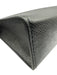 Louis Vuitton Black Taiga Leather Zip Top Silver Logo Clutch Card Slots Bag Black / S
