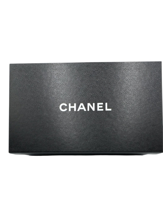 Chanel Shoe Size 42 Gray Leather Upper Bow Toe Cap Interlocking C Logo Flats Gray / 42
