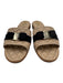 Salvatore Ferragamo Shoe Size 11 Beige & Black Leather Upper Quilted Sandals Beige & Black / 11