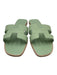 Hermes Shoe Size 42 Mint Green Leather Upper Slide One Strap Mule Flat Sandals Mint Green / 42