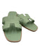Hermes Shoe Size 42 Mint Green Leather Upper Slide One Strap Mule Flat Sandals Mint Green / 42