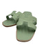 Hermes Shoe Size 42 Mint Green Leather Upper Slide One Strap Mule Flat Sandals Mint Green / 42