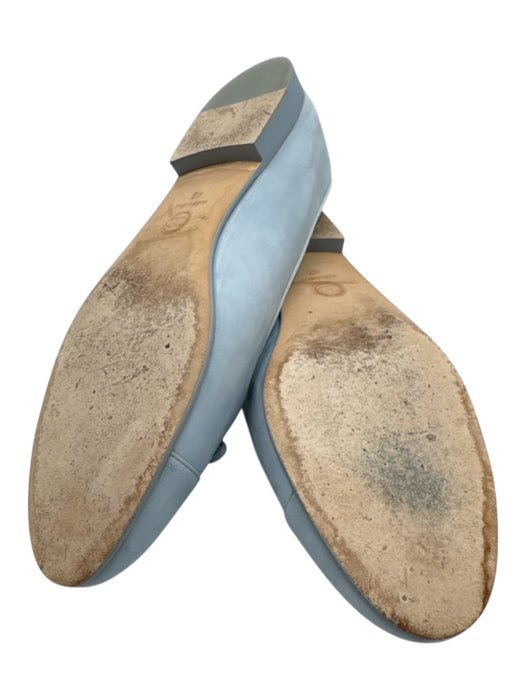 Chanel Shoe Size 42 Light Blue Suede Round Cap Toe Interlocking CC Ballet Flats Light Blue / 42