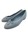 Chanel Shoe Size 42 Light Blue Suede Round Cap Toe Interlocking CC Ballet Flats Light Blue / 42