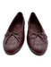 Chanel Shoe Size 42 Burgundy Red Leather Quilted Round Cap Toe Ballet Flats Burgundy Red / 42