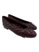 Chanel Shoe Size 42 Burgundy Red Leather Quilted Round Cap Toe Ballet Flats Burgundy Red / 42