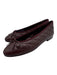Chanel Shoe Size 42 Burgundy Red Leather Quilted Round Cap Toe Ballet Flats Burgundy Red / 42