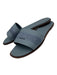 Christian Dior Shoe Size 42 Dusty Blue Leather Textile Logo Open Toe Sandals Dusty Blue / 42