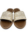 Celine Shoe Size 41 Beige & Tan Leather Textile Triomphe Open Toe Slide Sandals Beige & Tan / 41