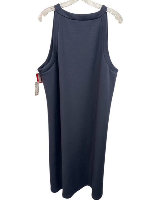 Spanx Size 3X Navy Blue Modal Blend Sleeveless Side Stripe Midi Dress Navy Blue / 3X